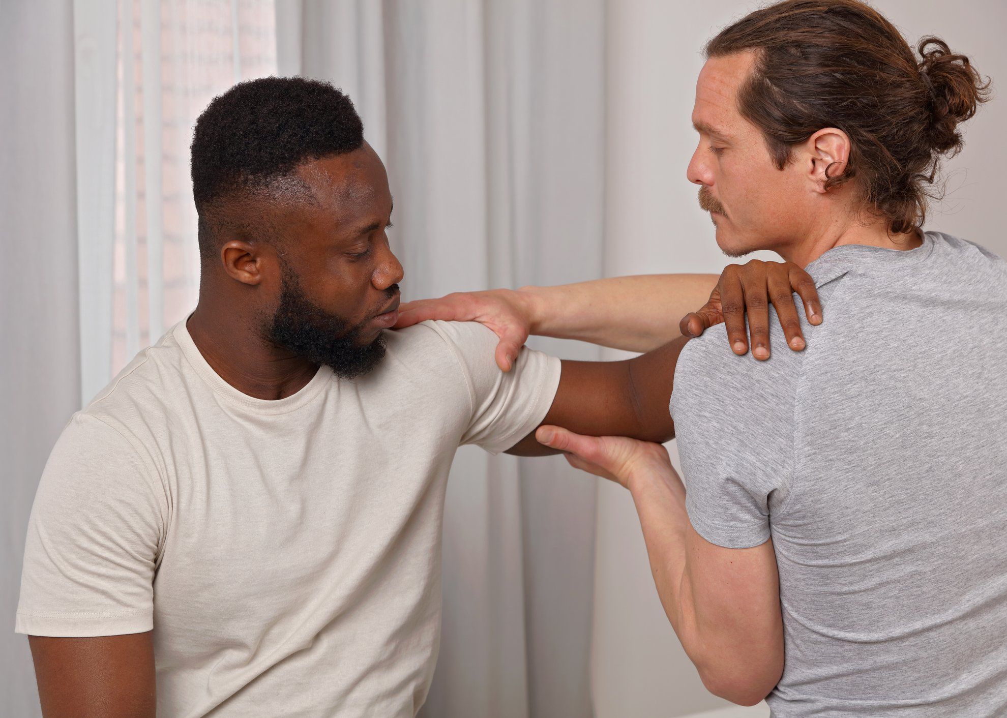 Frozen Shoulder Relief Using Chiropractic Care. Physiotherapy, sport injury rehabilitation concept